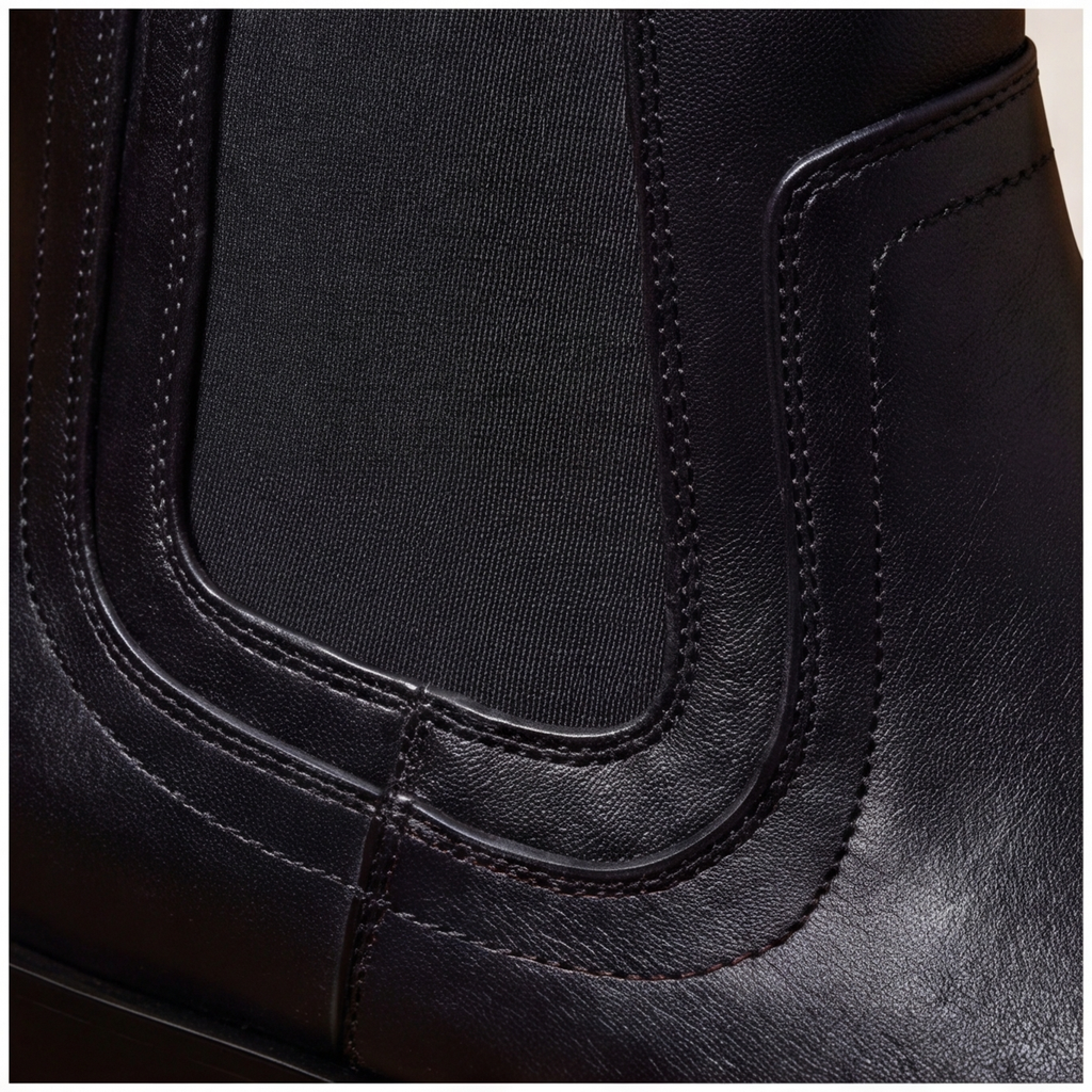 Black Leather Chelsea Boots for Men - All Black Obsidian Leather Boots for Men