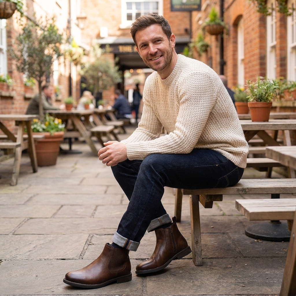 Brown Leather Men's Ironwood Boot UK – Durable Footwear for Smart Casual & Evening Wear