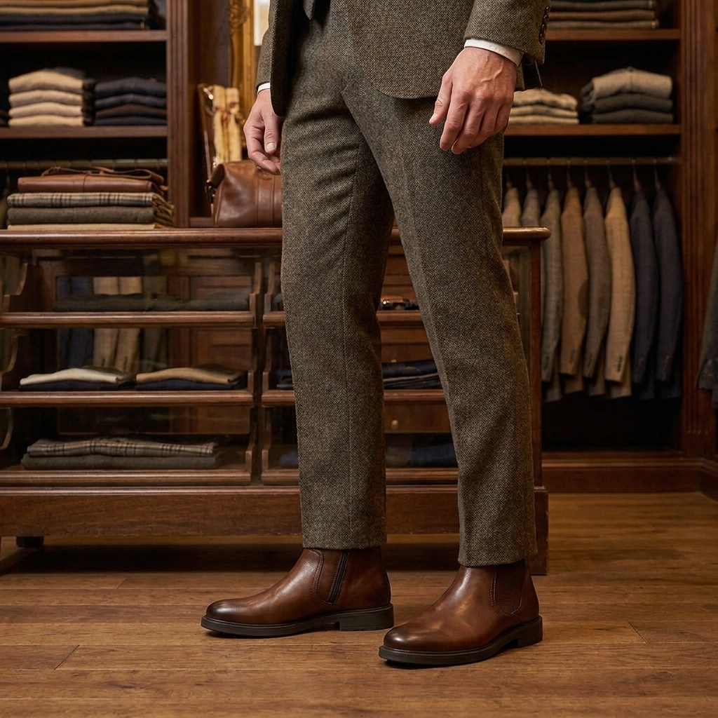 Brown Leather Men's Ironwood Boot UK – Durable Footwear for Smart Casual & Evening Wear