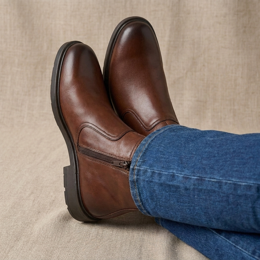 Brown Leather Men's Ironwood Boot UK – Durable Footwear for Smart Casual & Evening Wear